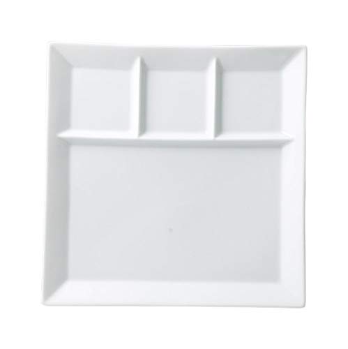 Plato divisor blanco de 25 cm de cerámica miniatura 2