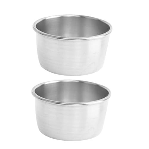 Toyvian 2 Piezas Tazas de Acero Inoxidable para Salsa y Condimentos de Diseño Liso y Fácil de Limpiar para Salsas Aderezos y Uso Doméstico o Restaurantes