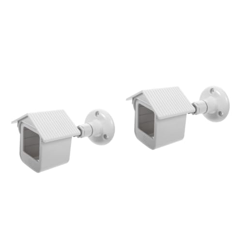 Holibanna 2 Sets Waterproof Camera Rain Cover for Outdoor Security Cameras Wall Mount Cover Plastic Protective Roof Case