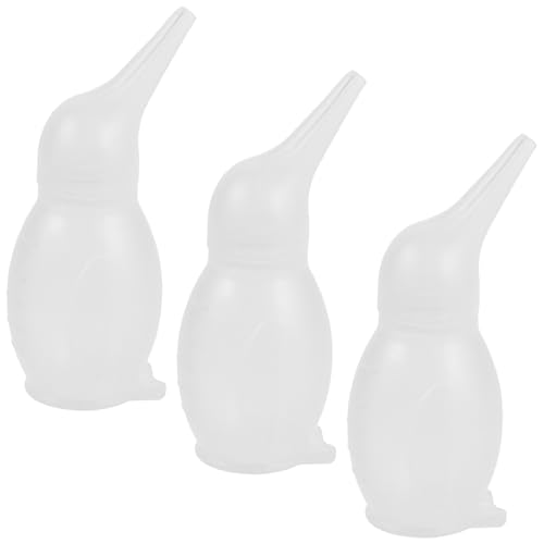 GALPADA Aspirador Manual para Bebés 3 Piezas de Silicona Transparente 25 Ml para Lavado de Nariz y Limpieza de Mucosidad Succión Suave para Recién Nacidos y Pequeños