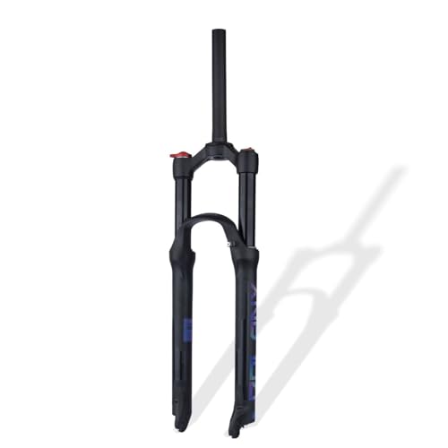 26 27.5 29インチ マウンテンバイク エアサスペンションフォーク 1-1/8インチ ストレート /1-1/2 テーパード バイクフォーク ディスクブレーキ QR 9mm(Black-Straight -HL,27.5in)