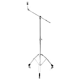 Cymbal Boom Stand by Griffin|Double Braced Drum Percussion Gear Hardware Set|Adjustable Height|Arm Holder With Counterweight Adapter for Mounting Heavy Duty Weight Crash and Ride Cymbals For Drummers