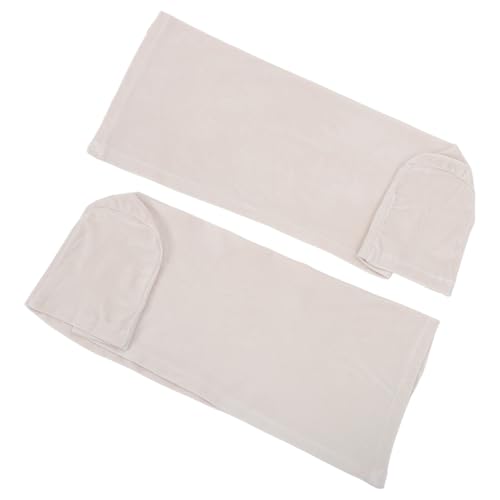 EPIGEIST Fundas para Reposabrazos de Sofá 2 Piezas Elásticas de Terciopelo Suave Color Blanco Marfil Protectores Lavables Antideslizantes para Reposabrazos de 40-56 CM Uso en Sillones