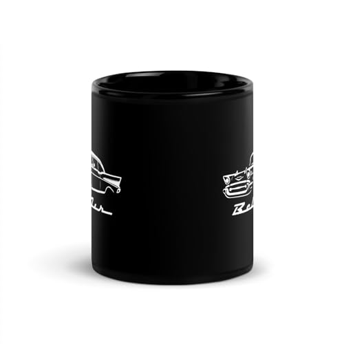 Taza cerámica negra 11 oz con diseño 1957 Bel Air miniatura 3