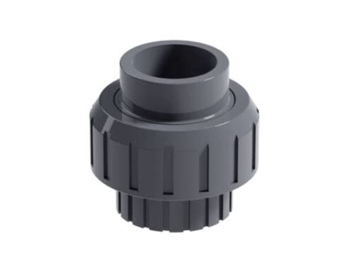 PVC Grey Metric Plumbing Fittings Pipe Tubing for Aquarium Fish Tank Pond Solvent Weld Plumbing Connectors (Union Connector, 25mm)