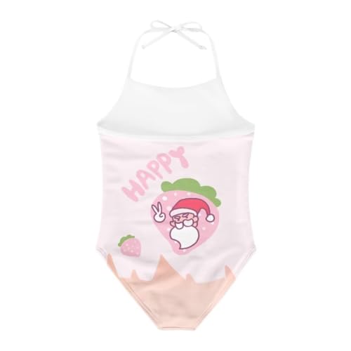 Image of Christmas Kids One-Piece Halter Swimsuits Beach Swimwear Bathing Suit for 3-10 Years Girls