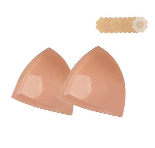Image of DEPOVOR Large Size Double-Sided Sticky Inserts Lightly Padded for D+ Cups, Reusable Adhesive Lifting Bras for Large Bust Beige