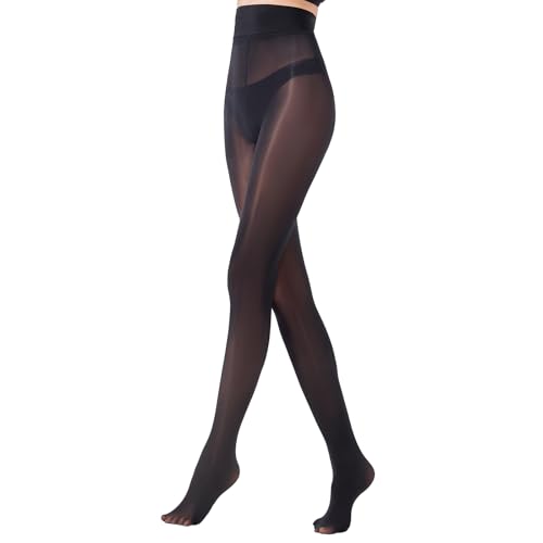 Image of Yilanmy Shiny Sheer Pantyhose for Women Oil Shimmer Tights Silky High Waisted Stockings Dance Jazz Tights