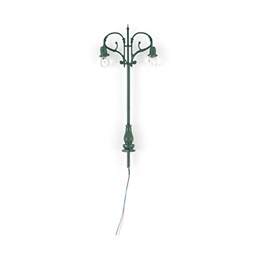 WNDUOKXH Modell Straßenlaterne Landschaft LED Laterne Landschaft 2 Köpfe Lichter Hinterhof, Grün (Warmweiß) Cover