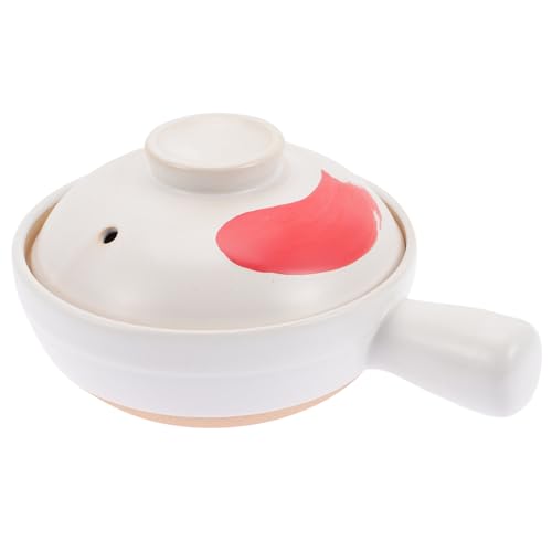 Amosfun Pentola in Terracotta Per Stufati Con Manico Resistente Alte Temperature Fondo Piatto Risparmio Energetico Pentola Casalinga Per Zuppe e Casseruole Cucina Sicura Ed Efficiente