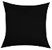 TangDepot Cotton Canvas Throw Pillow Cover - Handmade - Many Colors Avaliable (12"x12", Black)