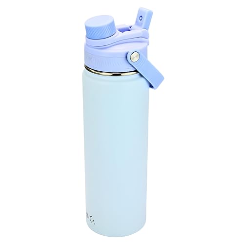 Image of Drinco Stainless Steel Water Bottle Spout Lid Vacuum Insulated Double Wall Water Bottle Wide Mouth Leak Proof Keep Cold Sport Camping Hiking (22oz Baby Blue)