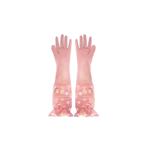 MWAHJU Guantes De Limpieza 3 uds guantes de limpieza guantes de goma extendidos impermeables limpieza del hogar lavado de ropa Para Uso DoméStico(Pink)