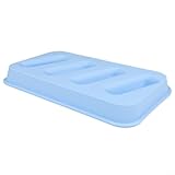 Gdfnmogo Bandeja de silicona para tacos, diseño de 3 compartimentos para servir organizado, hecha de silicona flexible y duradera, lo que garantiza una fácil limpieza y reutilización, ideal (azul)