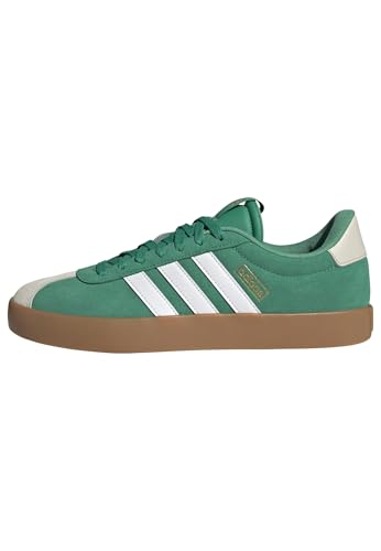 adidas Sportswear VL Court 3.0 Tênis masculino estilo de vida, Verde escuro/branco nuvem/vinho universitário, 10 US