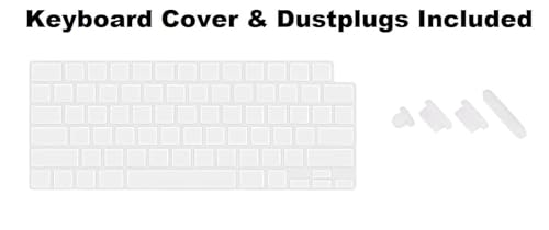 Image of TechTrendz Case Compatible for MacBook Pro 14 inch 2024-2021,M4 A3112 A3185 A3401 M3 A2918 A2992 M2 A2779 M1 A2442 Pro Max Chip with Touch ID,Laptop Plastic Hard Shell Cover-White (Keyguard,Dustplugs)
