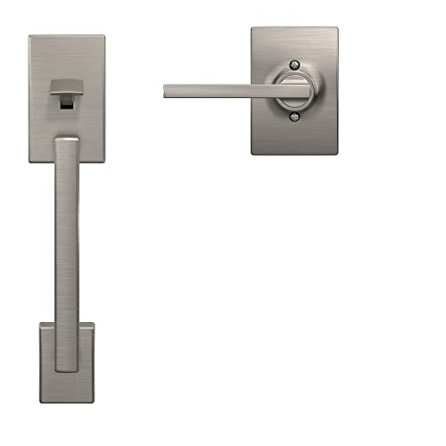 Schlage Fe285 Cen 619 Lat Cen Century Front Entry Handleset With Latitude Lever, Lower Half Grip, Satin Nickel #TOP2