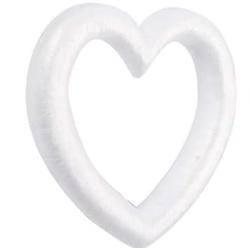 HEIHAK 3 PCS 11.8 Inches Foam Wreath Hearts, White Styrofoam Heart Wreath, Heart Shaped Foam Ring for Crafts, DIY Projects, Wedding, Valentine's Day, Floral Arranging Decoration