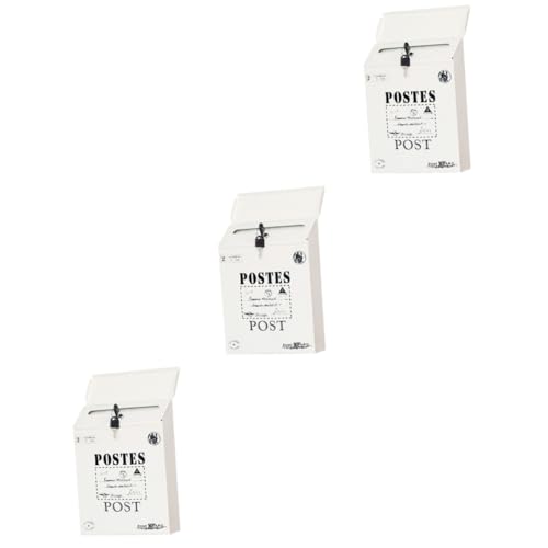 Gadpiparty Caja De 3 Piezas Soporte De Pared para Buzones Buzones De Correo De Pared para Exteriores del Buzón Buzón con Correo Cajas Letras Moderno Puerta Exterior Hierro Forjado