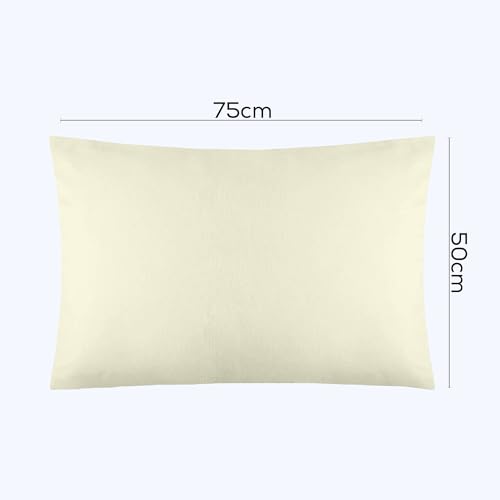 Cotton Comfort Bedding 100% Brushed Cotton Flannelette Pillowcase Pair, Soft Warm Winter Pillow Covers - Image 2