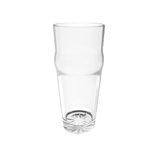 PLTHEP016C English Pub Glass, 16 oz., 6-1/4"H, Starburst Base, Polycarbonate, Clear, Pack of 12