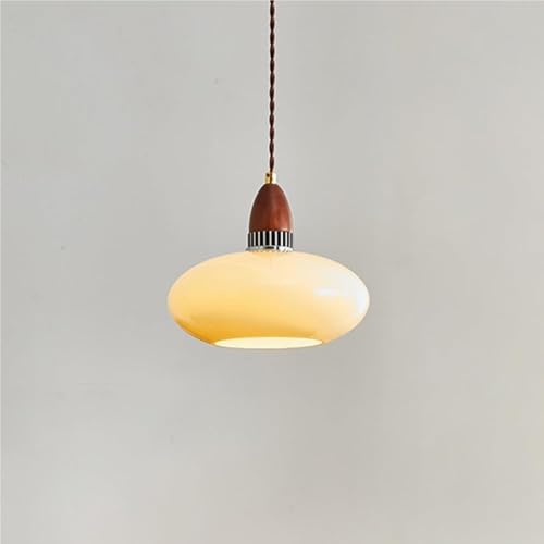 Lámpara de techo de madera maciza de estilo Mid Century y vidrio francés con casquillo G9