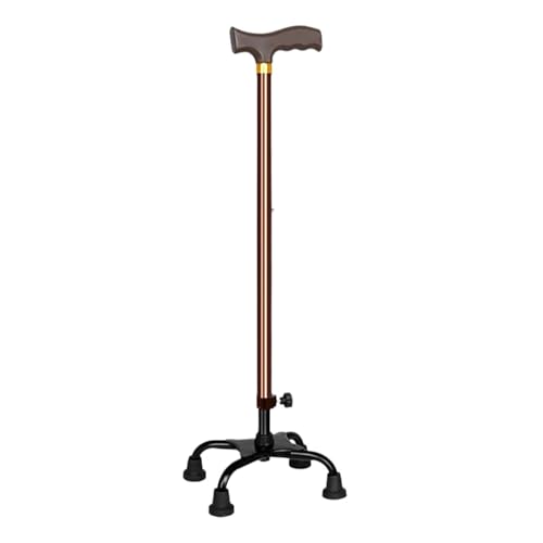 Lightweight Walking Cane with 4-Pronged feet, Adjustable Height, T-Handle, Ergonomic, Elderly Mobility & Daily Living Aids, Aluminum Alloy, for Men and Women