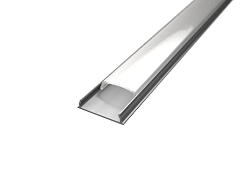 Tivendis LED Profil für LED Stripe 2m | flexibel biegbar Aluminiumprofil | BD mit Abdeckung satiniert