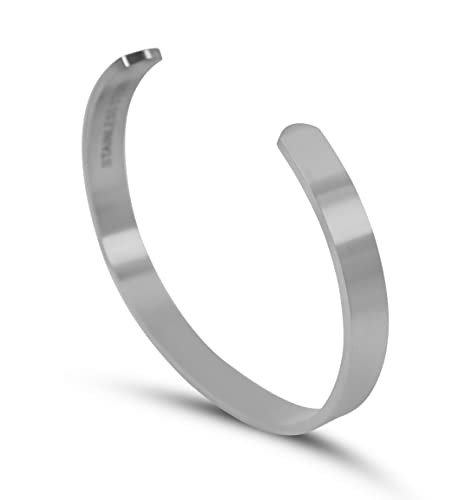 Pulsera para hombre de acero inoxidable de moda de moda de acero macizo 316L, resistente, brazalete ajustable | joyería minimalista para hombre de Alemania, Acero inoxidable Cover