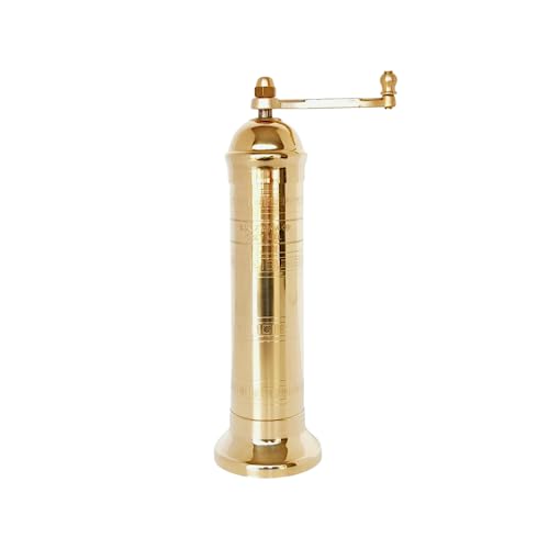 Alexander Home Original Greek Salt Mill, 8-Inch Brass – European Manual Salt Grinder Refillable