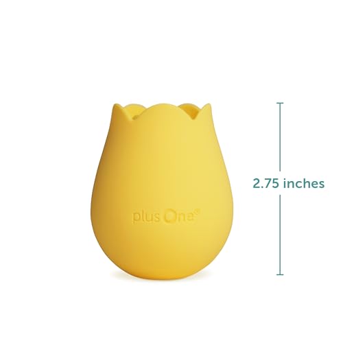 Image of plusOne Rose Toy Vibrator for Women, Nipple and Clitoral Stimulator, Yellow | Made of Body-Safe Silicone, Waterproof, USB Rechargeable and 10 Pulsing Settings