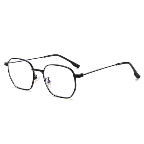 Lunettes de soleil pour femmes verres transparents rétro style punk en métal noir