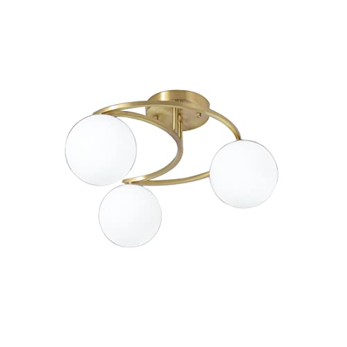 Suspension design laiton brossé et verre soufflé style contemporain