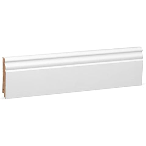 KGM Hamburger Sockelleiste Altberliner Profil - Weiß lackierte Fußbodenleiste aus Kiefer Massivholz RAL 9016 Cover