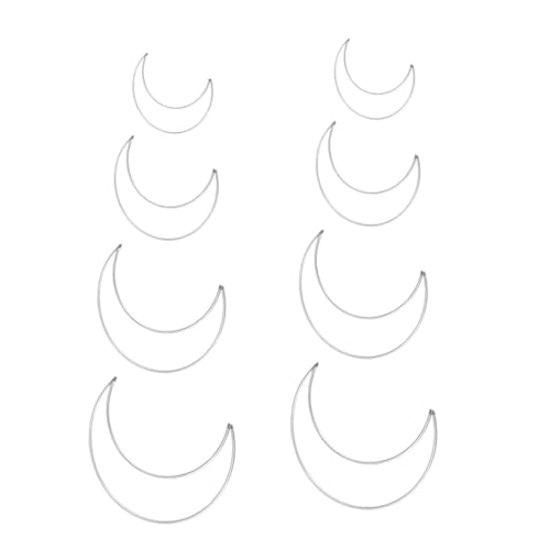 FUNOMOCYA 8pcs Dream Catcher Hoops Moon Shaped Floral Craft for Macrame Wall Hangings and Home Decor
