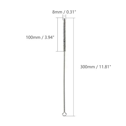 Image of Utoolmart Steel Wire Tube Brush, Stainless Steel Spiral Power Bottle Cleaning Brush Long-Handle Bristle Pipe Cleaning Tool, 0.3-inch Diameter 12-inch Length,10pcs