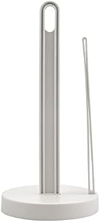 Kitchen Roll Holder Free Standing Paper Towels Holder Vertical Paper Towel Stand with Base Plastic Kitchen Roll Dispenser Tissue Stand Pole for Standard Sized Paper Rolls, Countertop and Dining Table