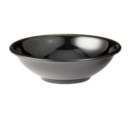 TableCraft 252B Black Melamine Bowl, 12 oz Round Salad Bowl, 5.75" Diameter, Stackable and Dishwasher Safe, Temperature Resistant to 212°F, Lightweight Buffet Server, 48-Pack