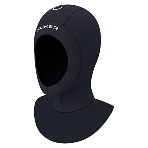 XUKER Neoprene Wetsuit Hood 3/2mm for Men Women, Diving Cap Surfing Thermal Hood for Kayaking Snorkeling Swimming Sailing Canoeing Water Sports, Black X-Large Size Cover