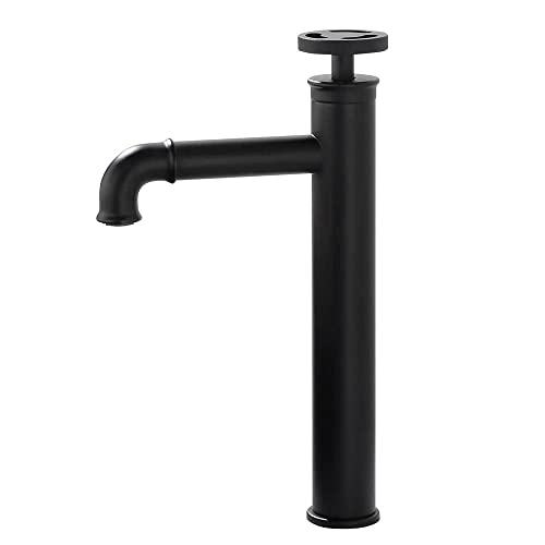Robinet vasque noir mat style tuyau industriel chic en laiton massif