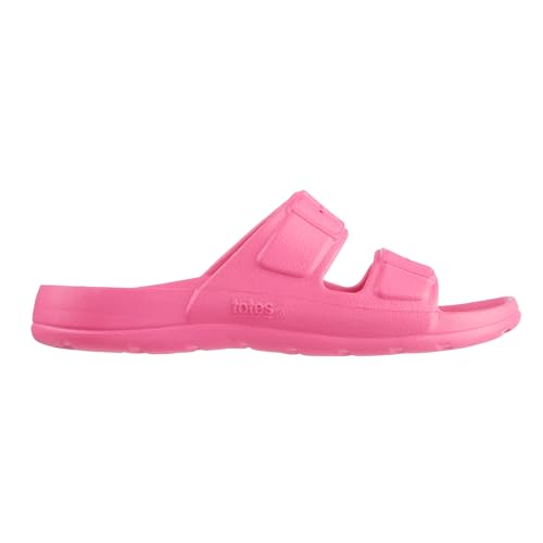 Image of Totes Kids Everywear Double Buckle Slide Sandals Lightweight Waterproof Slides with Textured Footbed