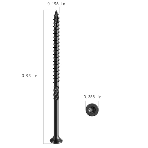 Image of Wensilon #10 * 4 inch Black Deck Screws, (106pcs) 2 lbs.Exterior Wood Screws, Rust Resistant epoxy Coated, Bronze, T25 Star Bit