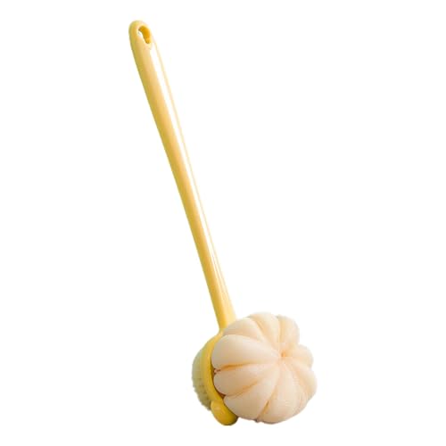 Hcipw シャワー用バックブラシ、バックスクラバー | シャワーブラシバックスクラバーボディエクスフォリエーター - 女性、男性向けのウェットまたはドライブラッシング用の毛とスポンジ付きのロングハンドル両面ブラシ