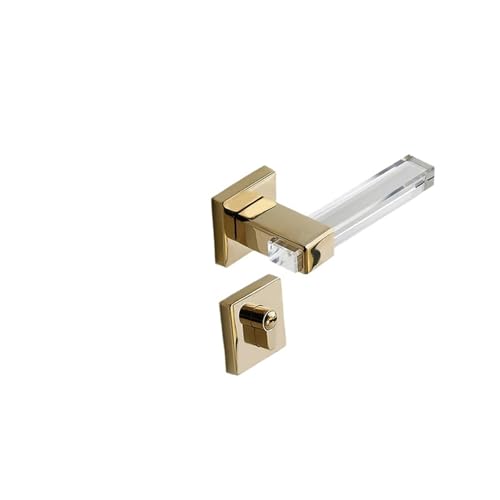 Serrure à poignée silencieuse 72mm dorée pour porte de chambre à clé - 5