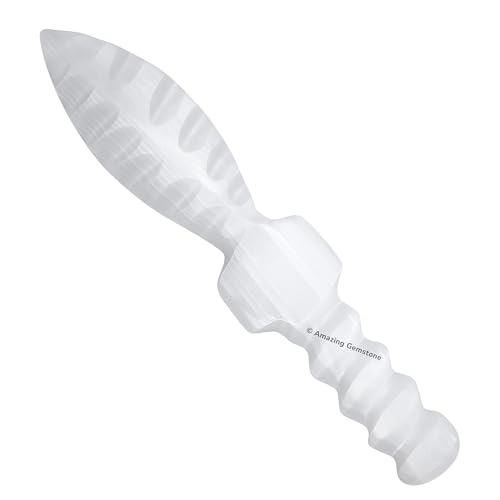 Amazing Gemstone Selenite Crystal Dagger Knife...