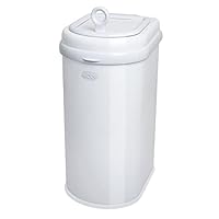 Ubbi Pet Waste Pail, Cat Litter Disposal System, Odor Locking, Stainless Steel, White