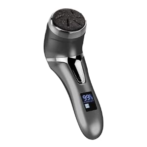 Callus Vac Max Negro Lima Eléctrica Pies Succión al vacío Dispositivo pedicura 2 velocidades pantalla LCD 3 Rodillos de repuesto IPX7 Pedicura eléctrica Lima Pies Durezas Eliminar callos.