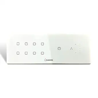 Kamonk 8 Module Custom Plate/Horizontal: (4 Gang x 2 units) + (1 Gang x 1 unit) + (Fan Regulator x 1 unit) | Compatible with Alexa, Google Assist., Siri Shortcuts