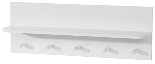 roba Wandgarderobe 'Maren', 1 Ablage, 5 Haken weiß, für Diele / Bad oder...