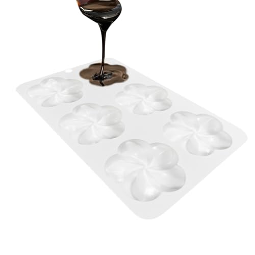 de silicona de flores - Moldes para fondant de 6 cavidades | para tartas, de mantequilla para Navidad, Halloween, fiestas de cumpleaños, para tartas, de mantequilla para